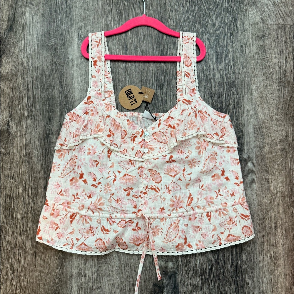 Anita Floral Blouse in Pink and White